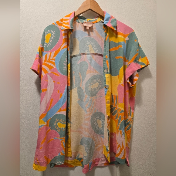 Show Me Your Mumu Parker Button Down and Short in Tropical Fruit - Picture 2 of 7